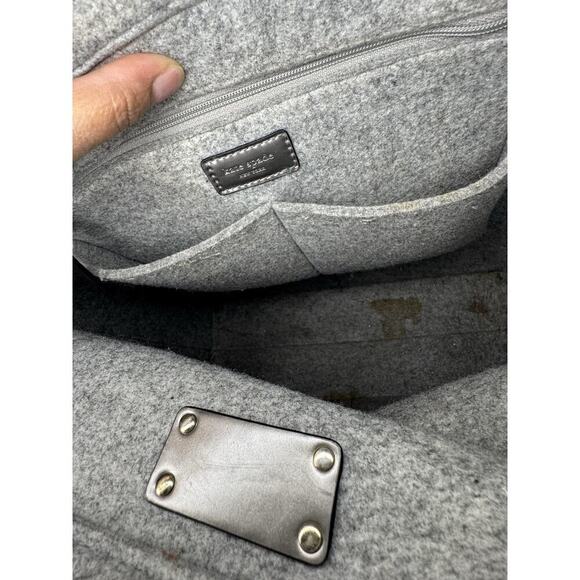 Kate Spade Handbag Quinn Purse Frosted Felt Heather Grey Glitter Tote Bag - Picture 4 of 14
